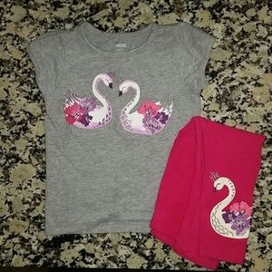 Swan Tshirt and leggings set